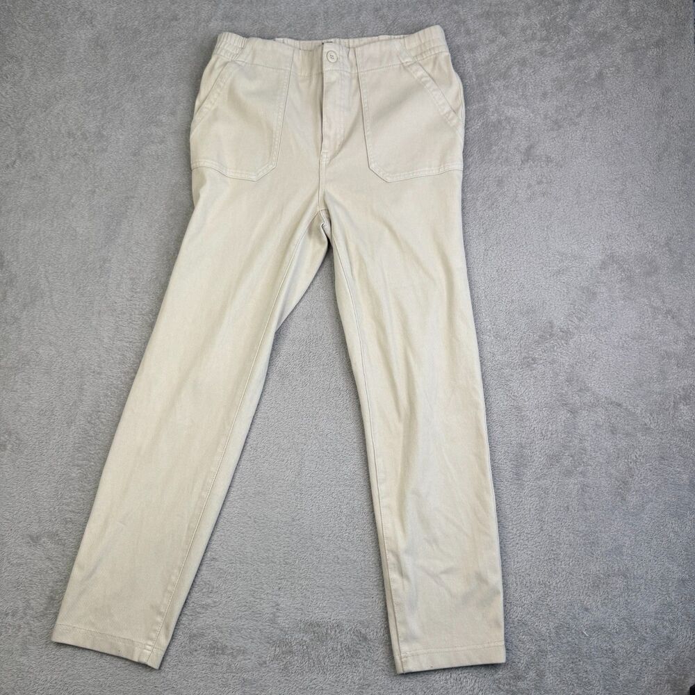 32 Degrees Heat Twill Utility Pants Womens Small Beige Cotton Stretch Flat Front